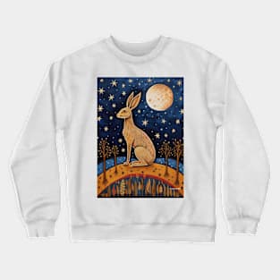 Moonlit Reverie: The Hare's Serenity Crewneck Sweatshirt